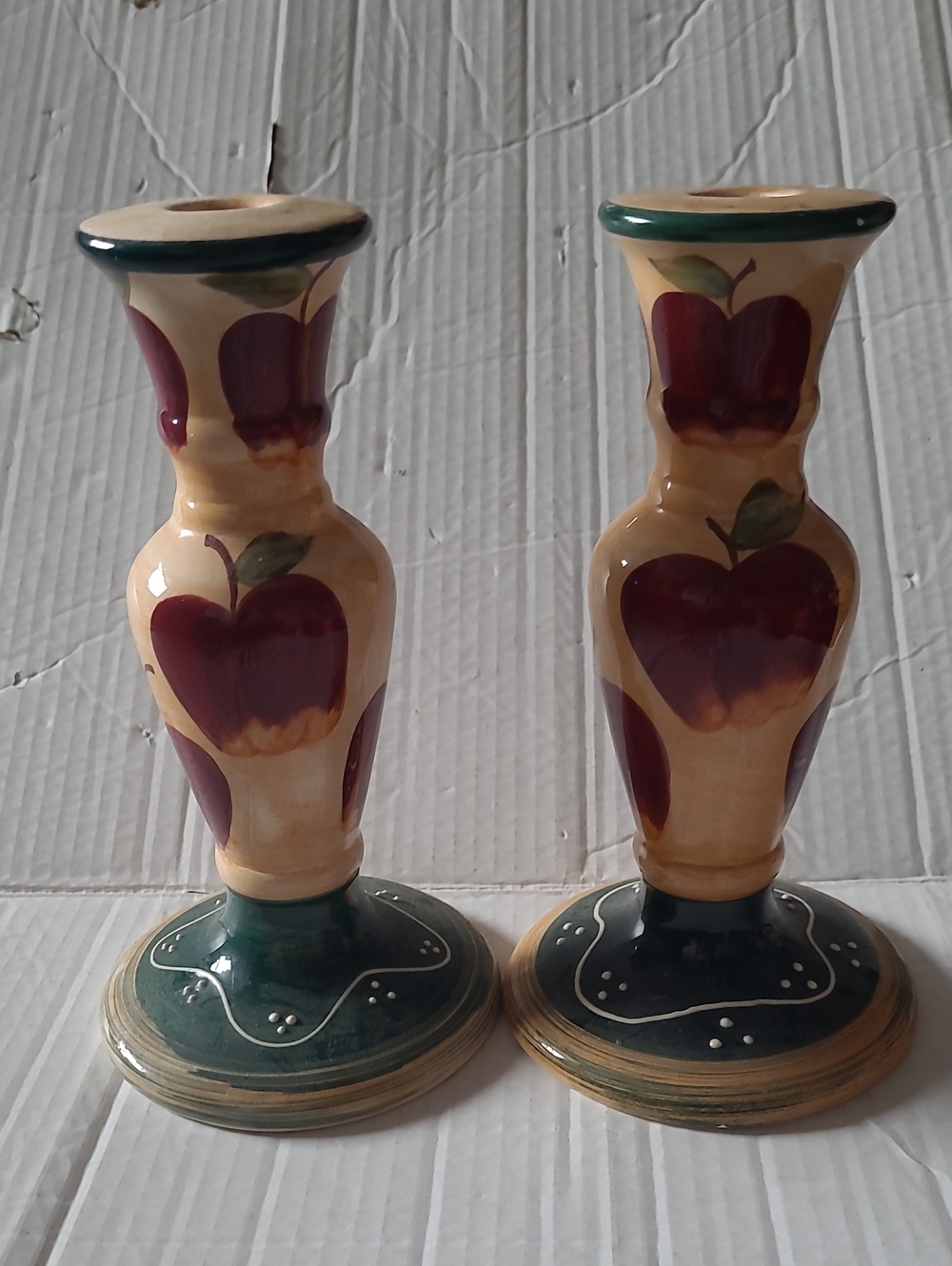 Tuscany European Fruit 2pc Candle Holder Set